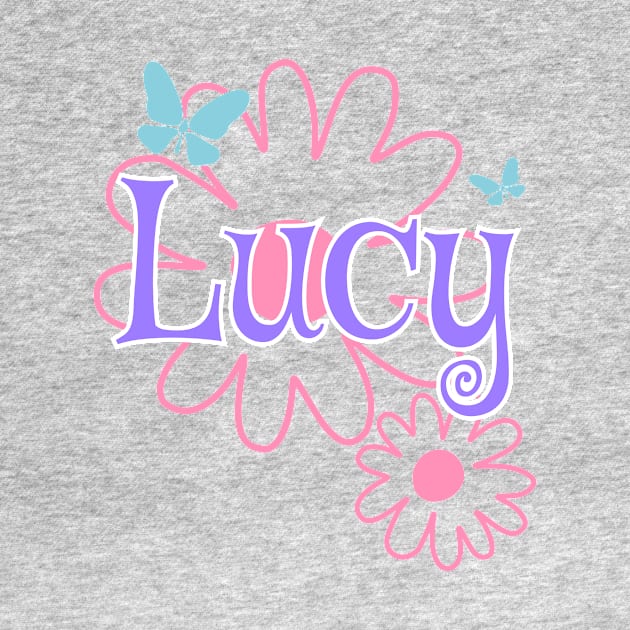 Lucy Girls Name Daisy Butterflies by xsylx